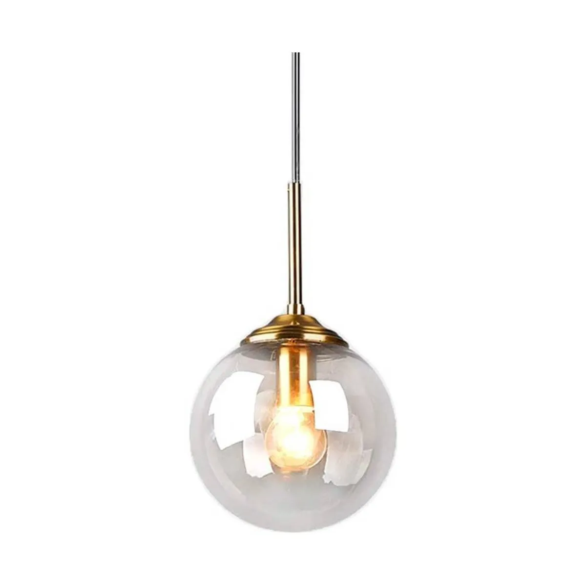 HOME NEAT - Lámpara colgante techo vintage industrial globo de cristal E27 claro