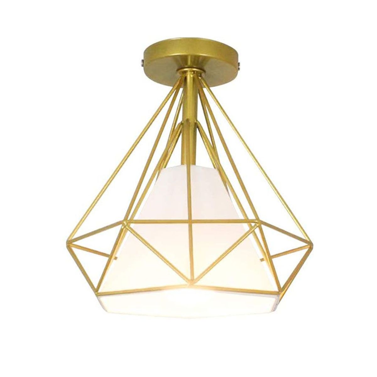 HOME NEAT - Lámpara de techo vintage estilo diamante 25cm - Dorado