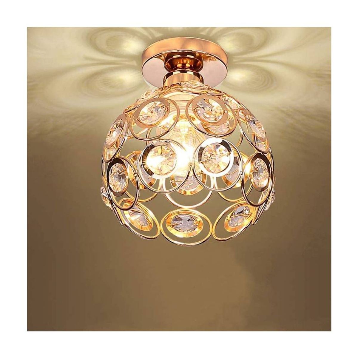 HOME NEAT - Moderno lámpara de techo de cristal e27 iluminación ø20cm oro