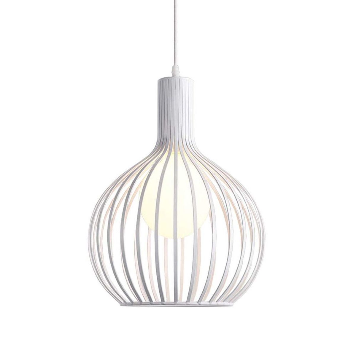 HOME NEAT - Lámpara colgante de jaula industrial vintage metal retro blanco