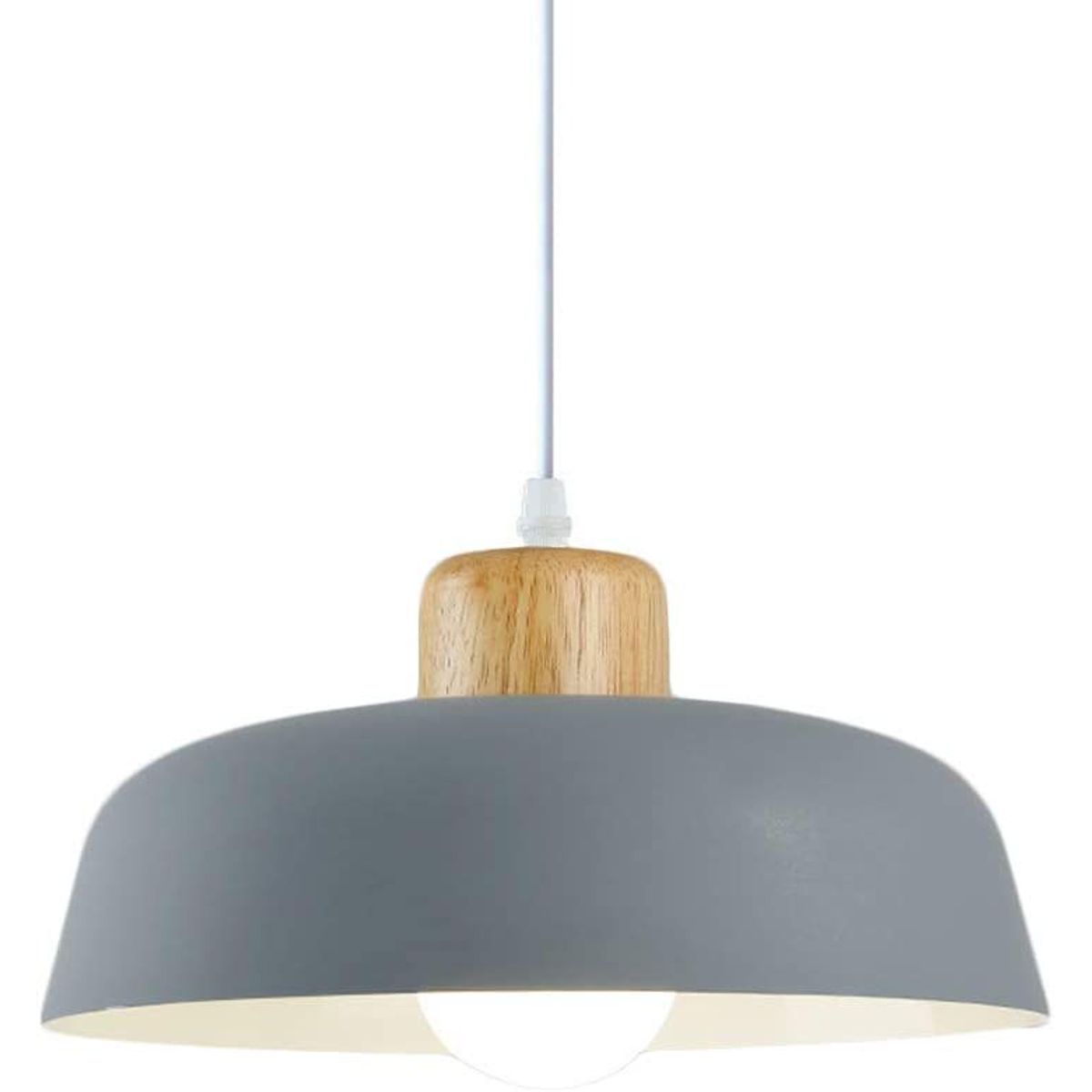 HOME NEAT - Lámpara de colgante de metal madera redonda moderna nórdica e27