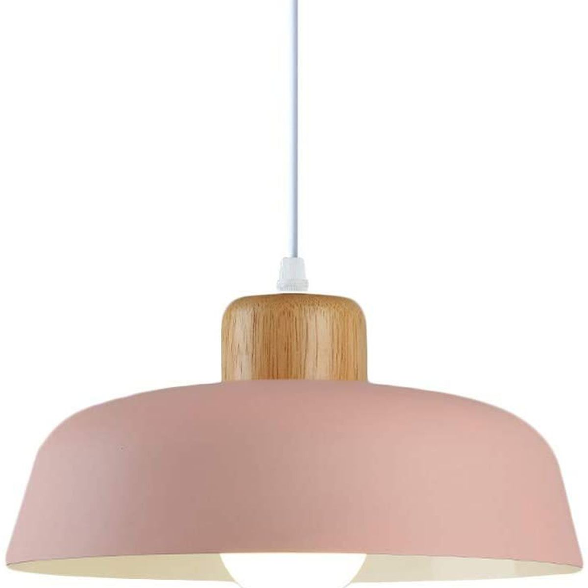 HOME NEAT - Lámparas colgantes de metal madera redonda nórdica Ø30cm e27