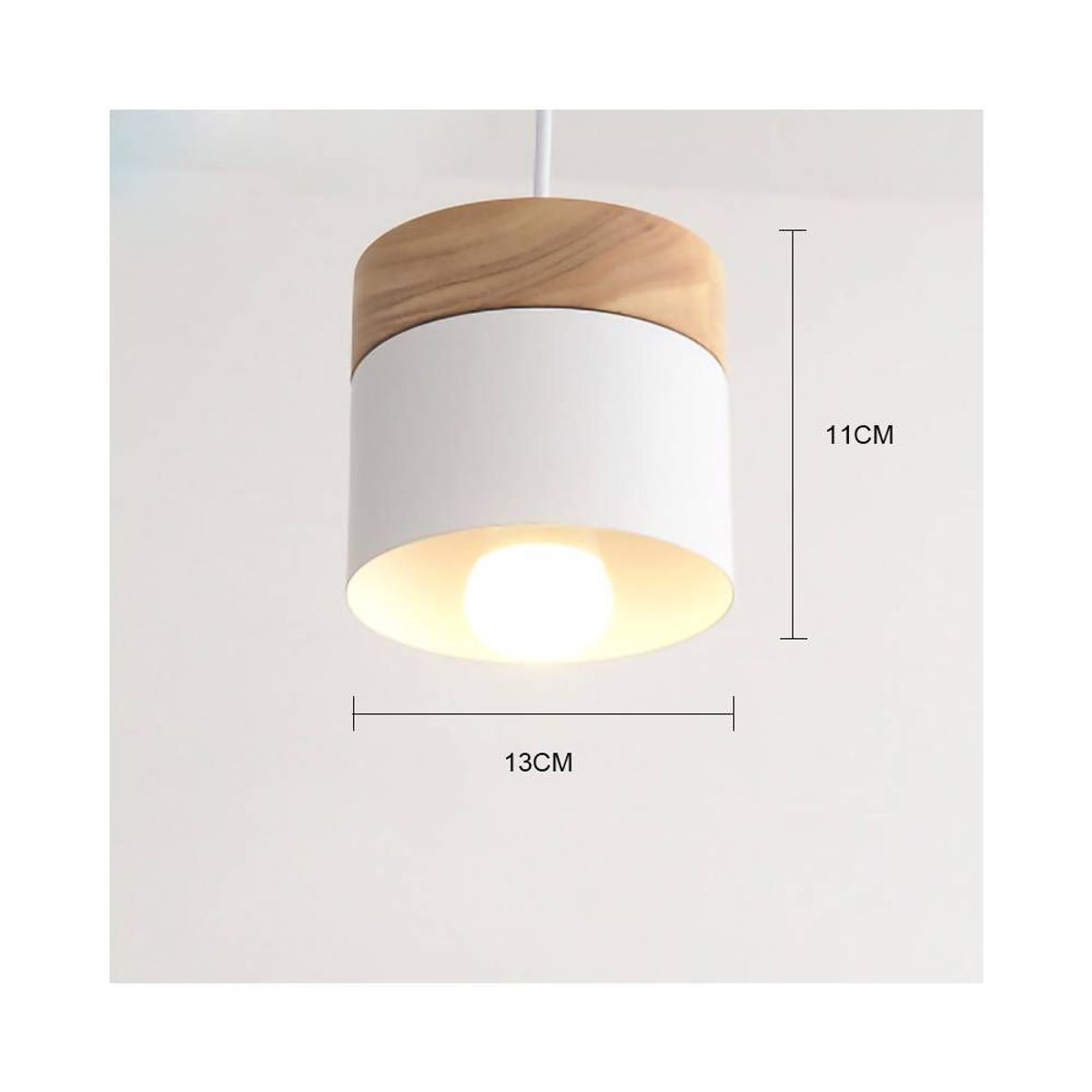 HOME NEAT - Nórdica e27 lámpara colgante de techo moderno hierro y madera Verde