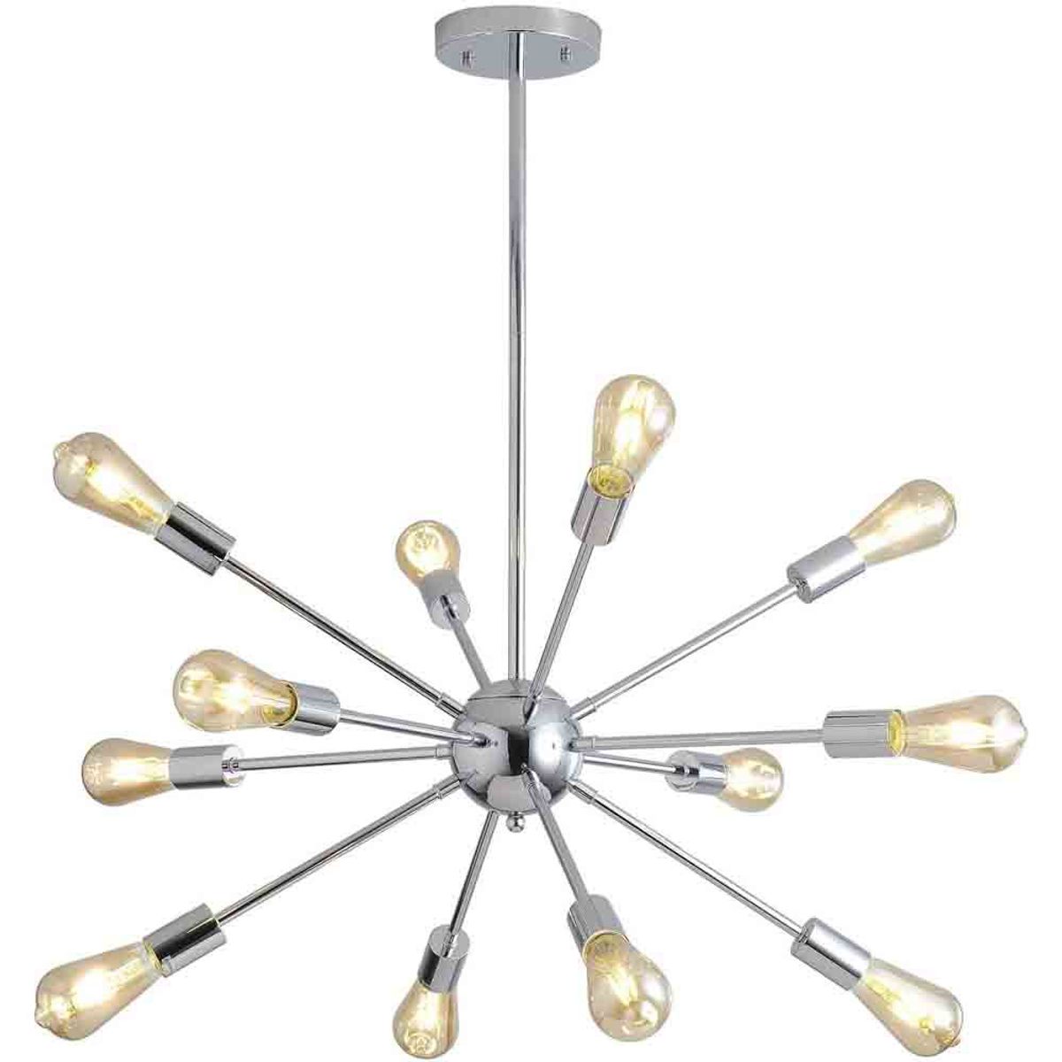 HOME NEAT - Moderno iluminación colgante bolas lámparas con 12 luces e27 plata