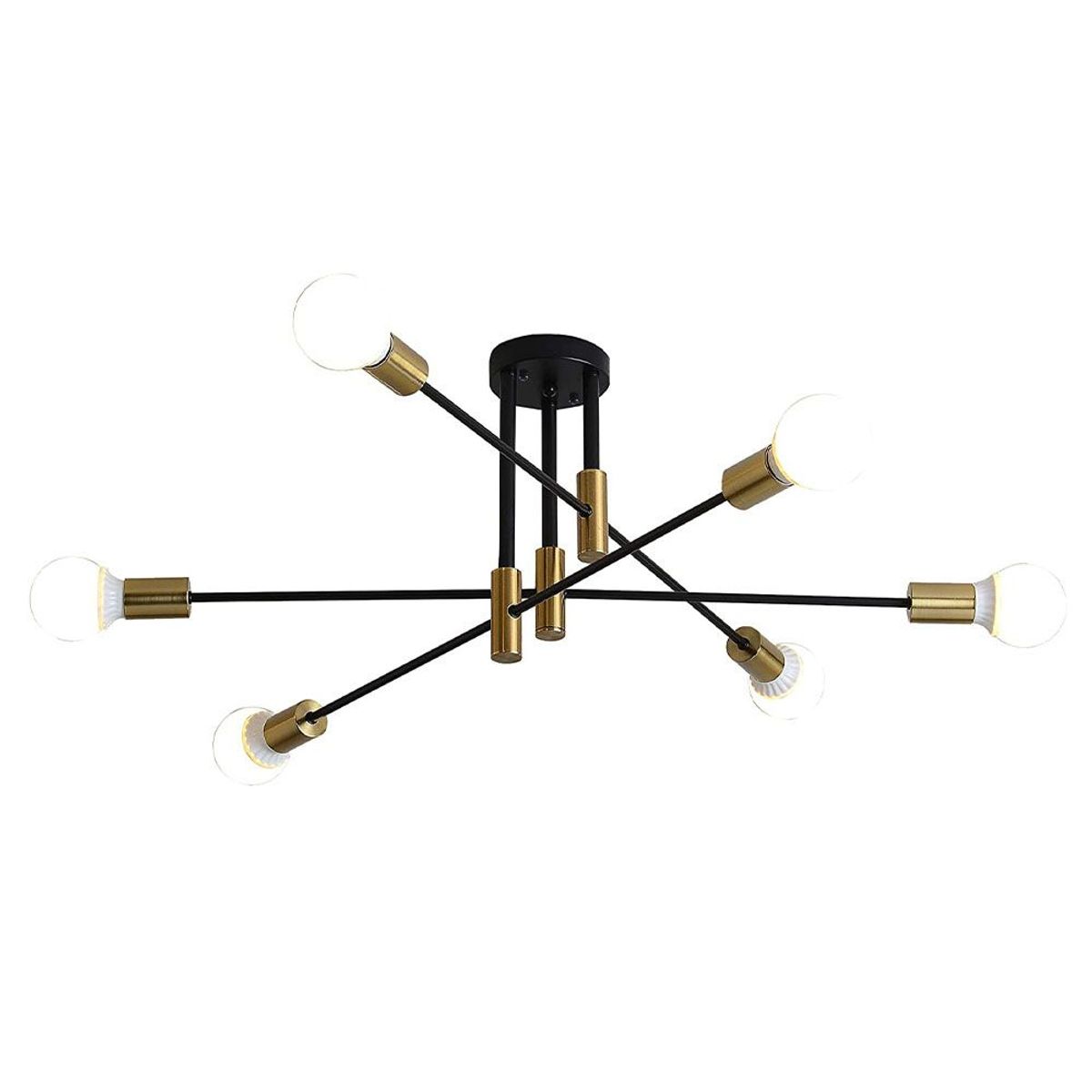 HOME NEAT - Lámpara de techo sputnik 6 brazos plafón e27 moderno negro