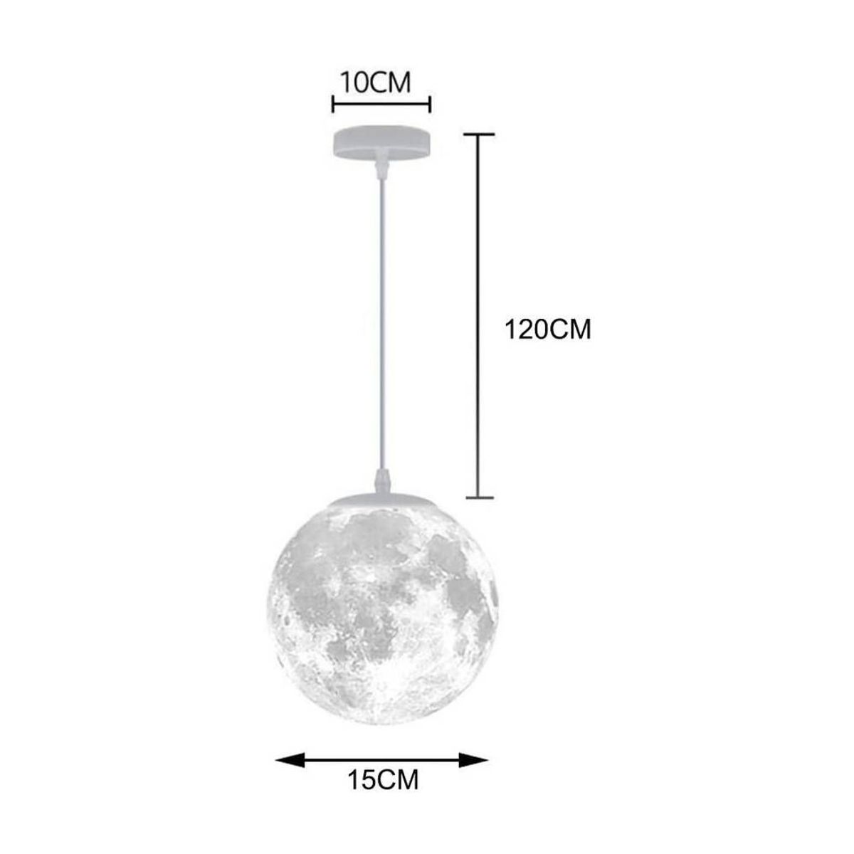 HOME NEAT - Lámparas colgantes de luna 3D lámpara de techo creativa LED E27