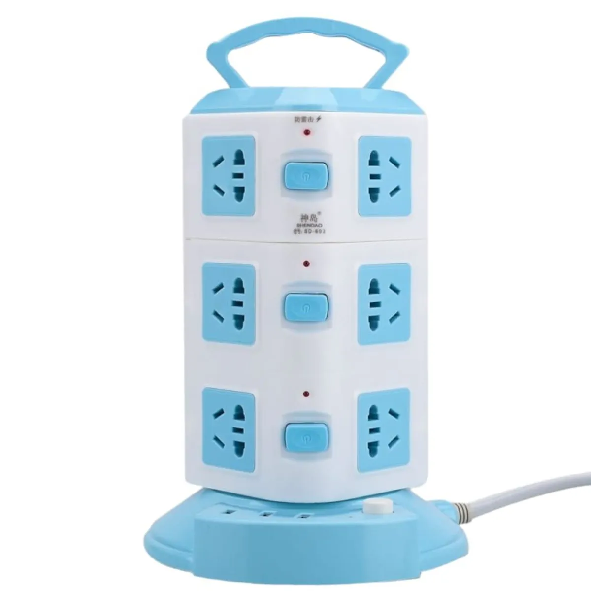 OEM - Torre Multifuncional 3 Niveles (12 Conexiones) y 3 Puertos USB