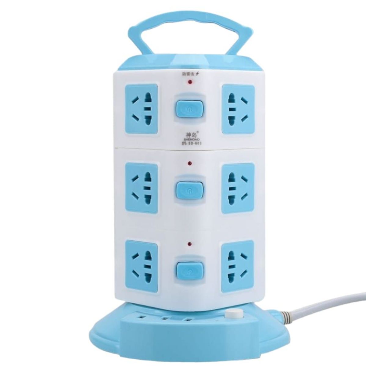 OEM - Torre Multifuncional 3 Niveles (12 Conexiones) y 3 Puertos USB