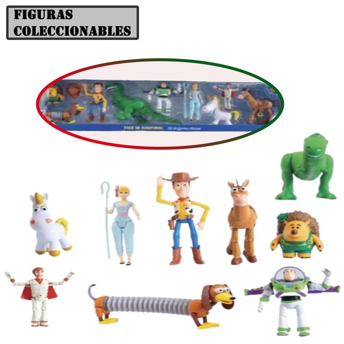 TOY STORY - Muñecos de Jebe Toy Story Articulados Set de 9 Modelo 1