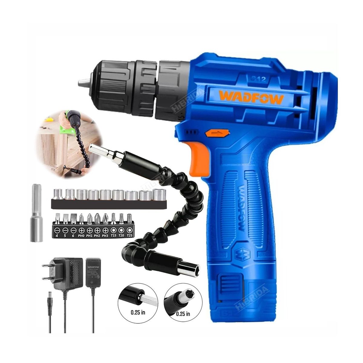 GENERICO - Taladro Atornillador inalÃ¡mbrico 12v + 21 accesorios