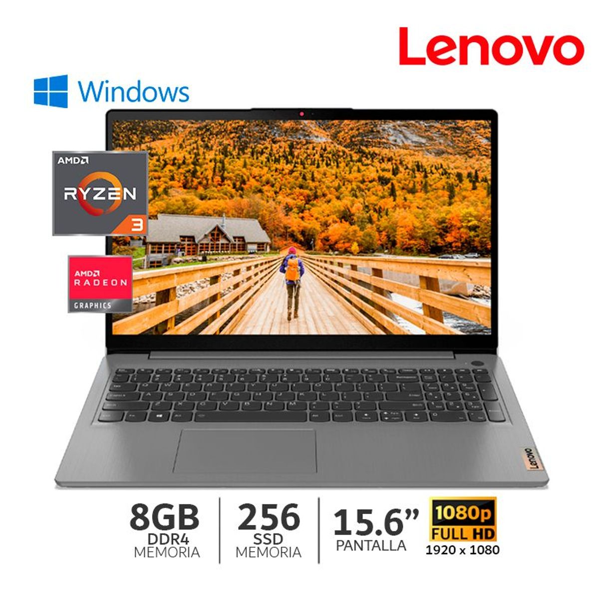 LENOVO - LAPTOP LENOVO V15 G3 ABA RYZEN 3 5425U 8GB RAM/256GB SSD/ 15.6 FHD-WIND-82TV0071LM + MOCHILA TEROS