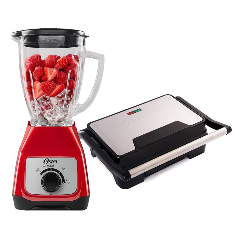 OSTER - Combo Licuadora Oster Kaliman BLSTKAG-RRDMini Grill Imaco IG2314