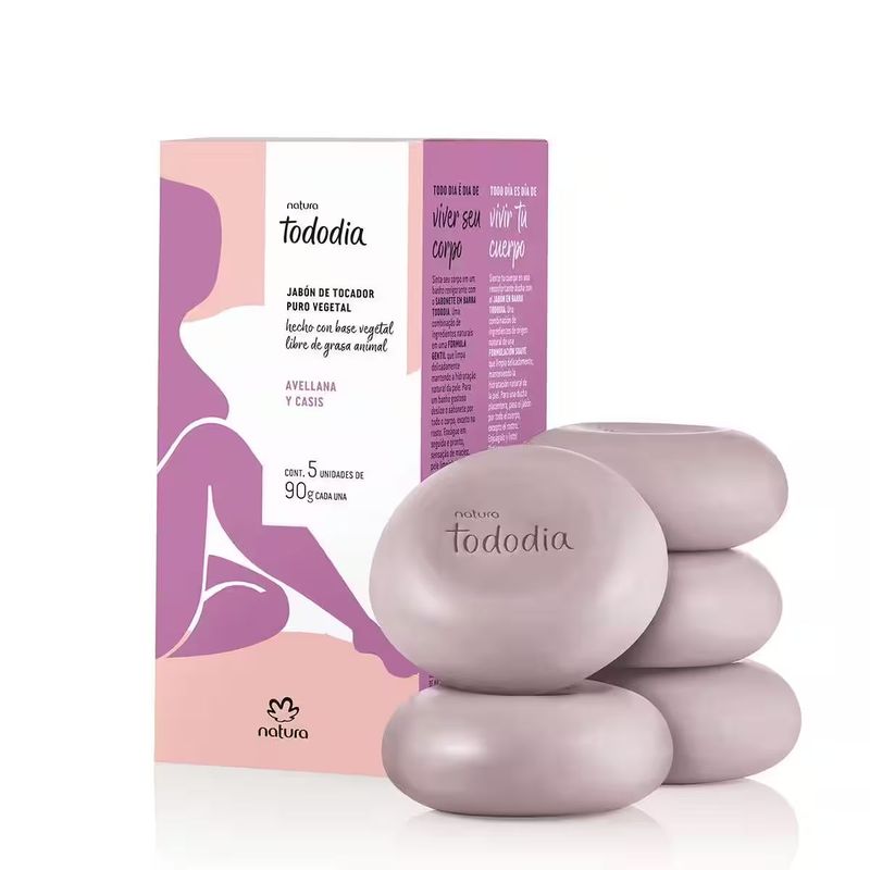 NATURA - Natura - Jabón de tocador avellana y casis 5 und 90g C/U