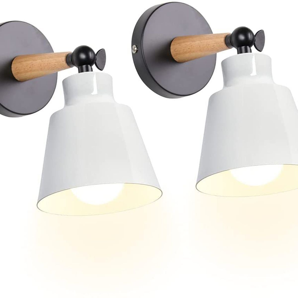 HOME NEAT - 2 Unidades Apliqué Metal Lámparas de pared modernas E27 - Blanco