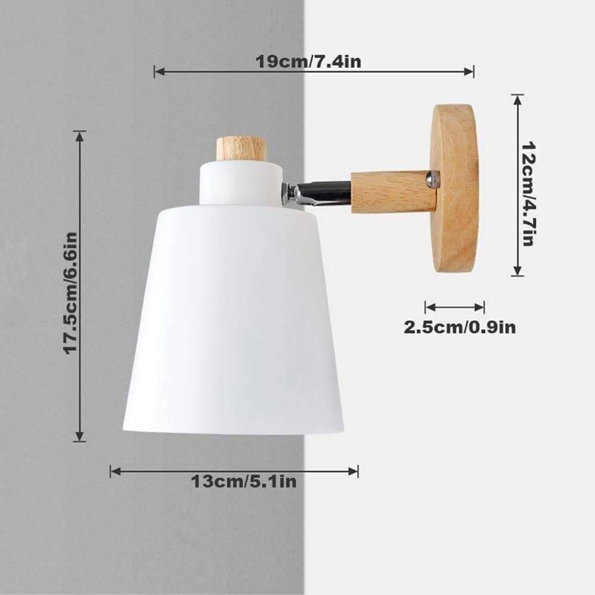 PUREPOWER - Nórdico Lámpara de pared con enchufe lámpara de pared de hierro E27