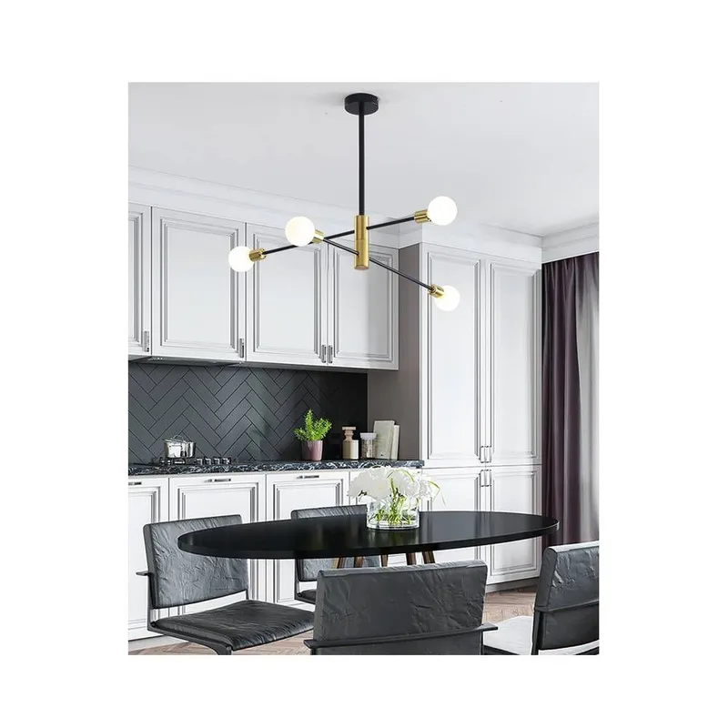 PUREPOWER - Araña de techo de lujo para sala de estar nórdica  Oro Y Negro