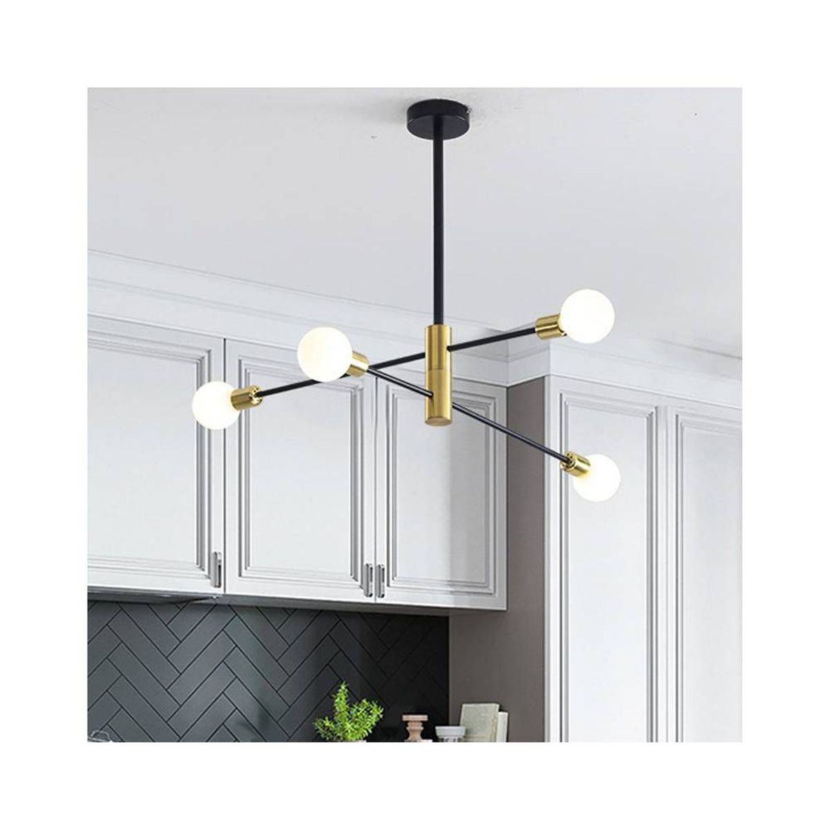 PUREPOWER - Araña de techo de lujo para sala de estar nórdica  Oro Y Negro