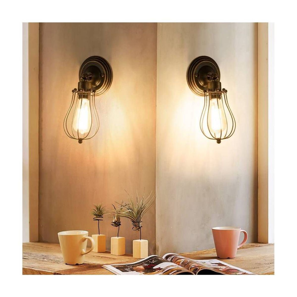 HOME NEAT - 2pcs lámparas de pared iluminación ajustable retro para e27 bombilla