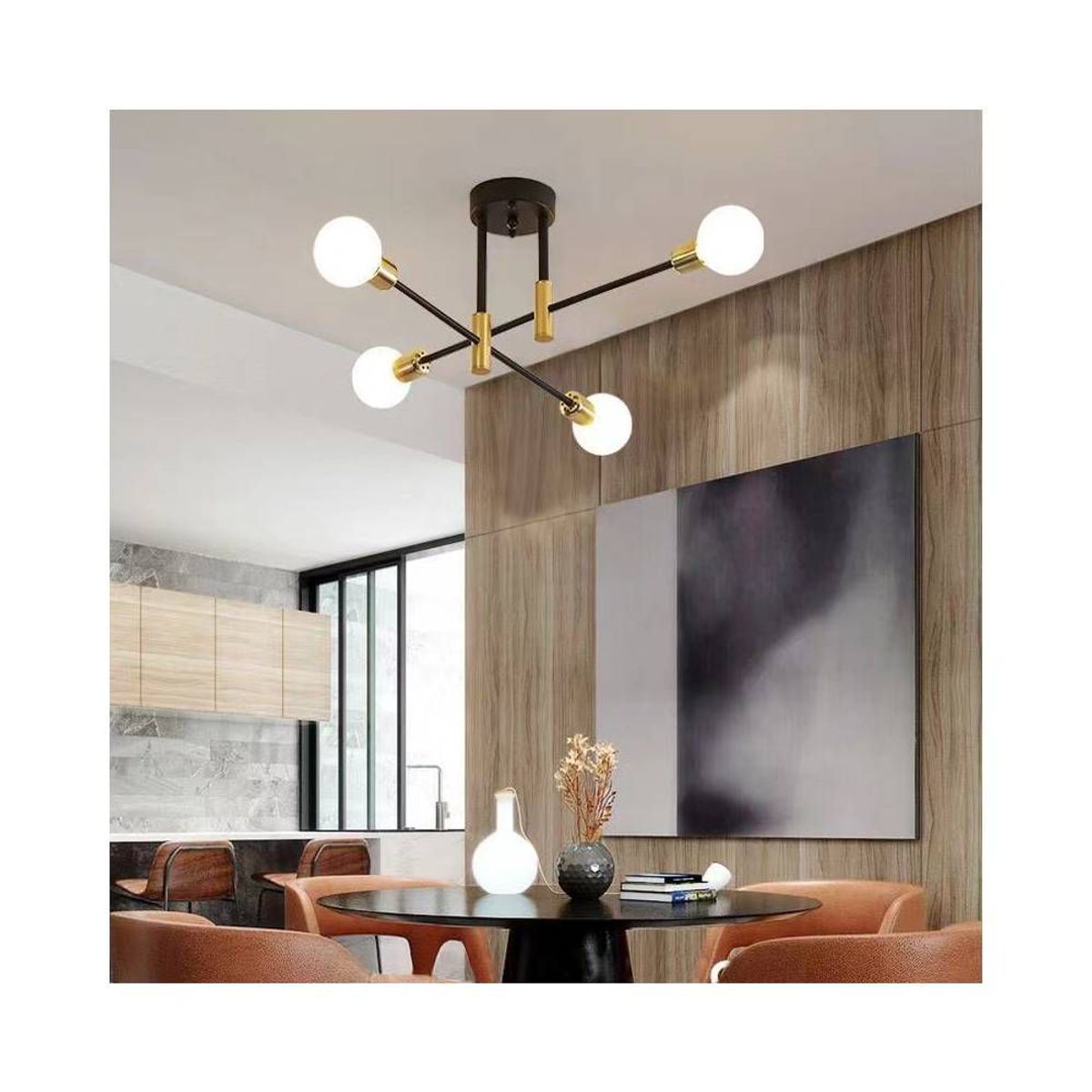 PUREPOWER - Lámpara de techo moderna de lujo para el hogar -Negro Y Dorado