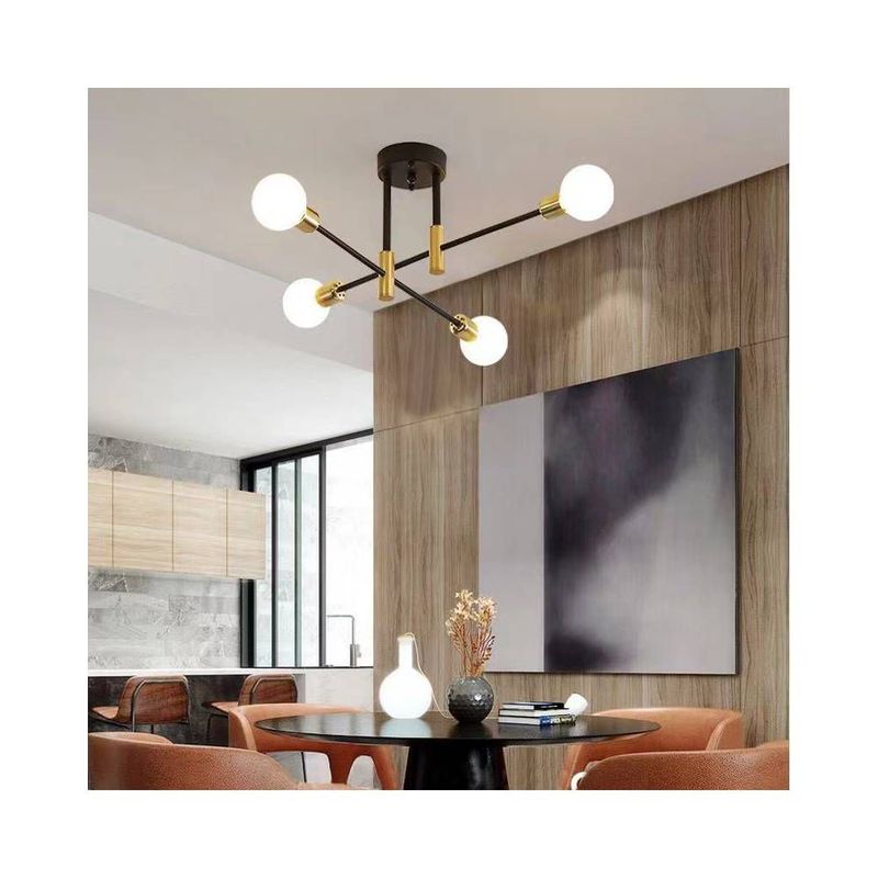 PUREPOWER - Lámpara de techo moderna de lujo para el hogar -Negro Y Dorado