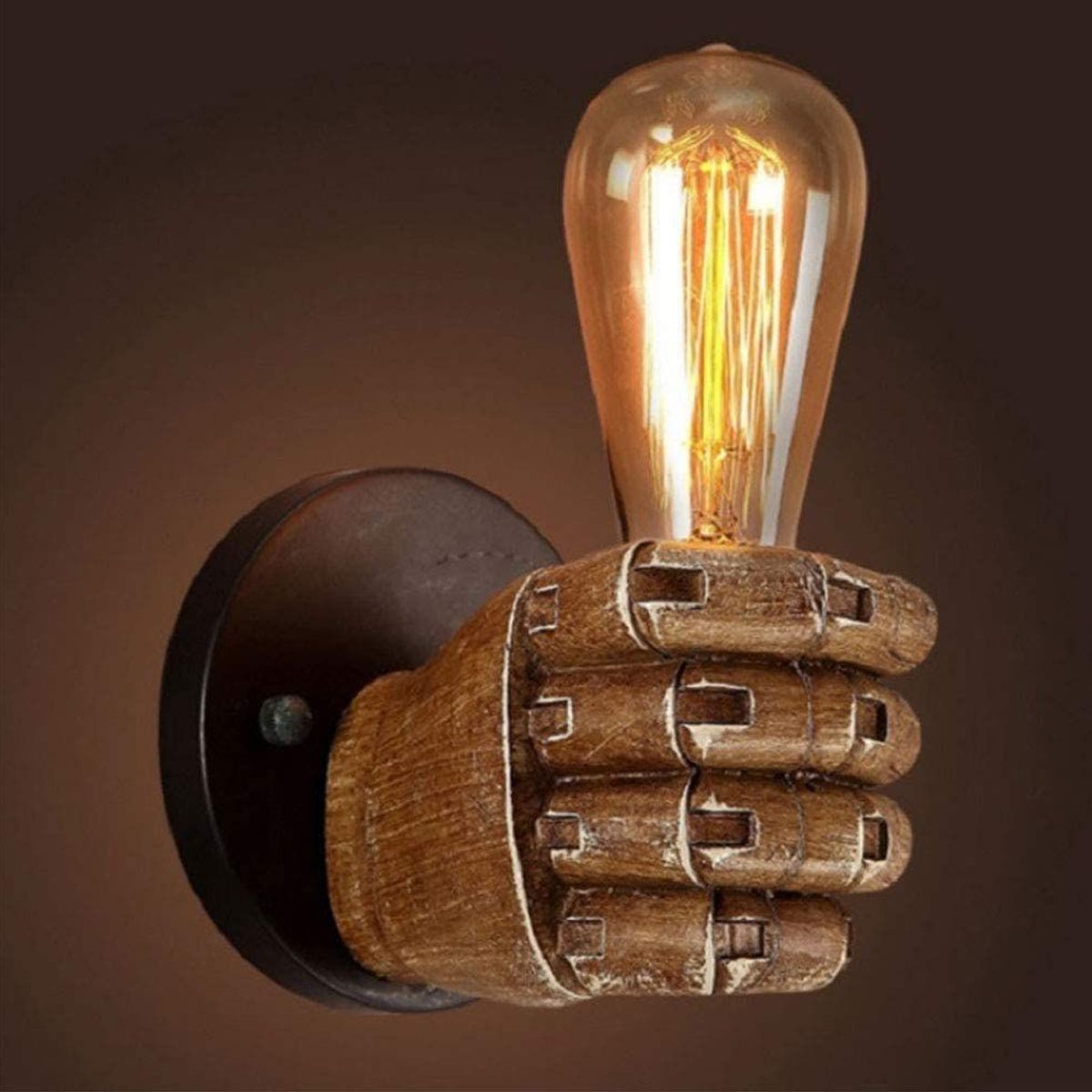 HOME NEAT - Lámpara de pared diseño de puño antiguo industrial e27 izquierda mano