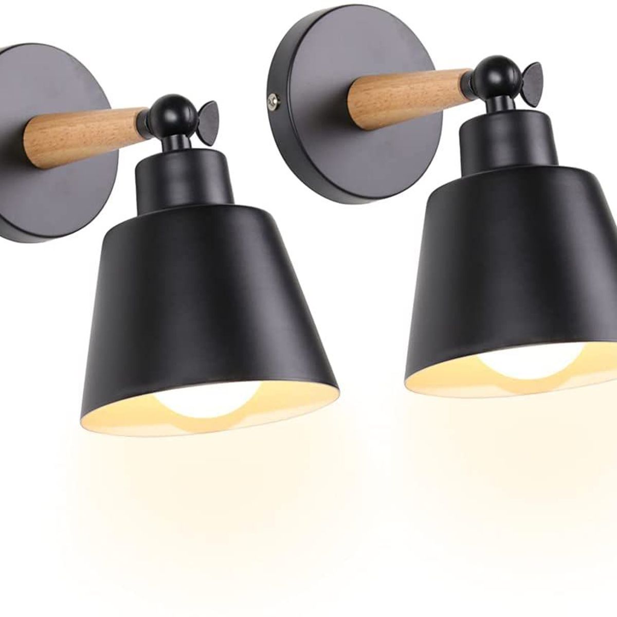 HOME NEAT - 2 Unidades Aplique Lámparas de Pared Moderno E27 - Negro