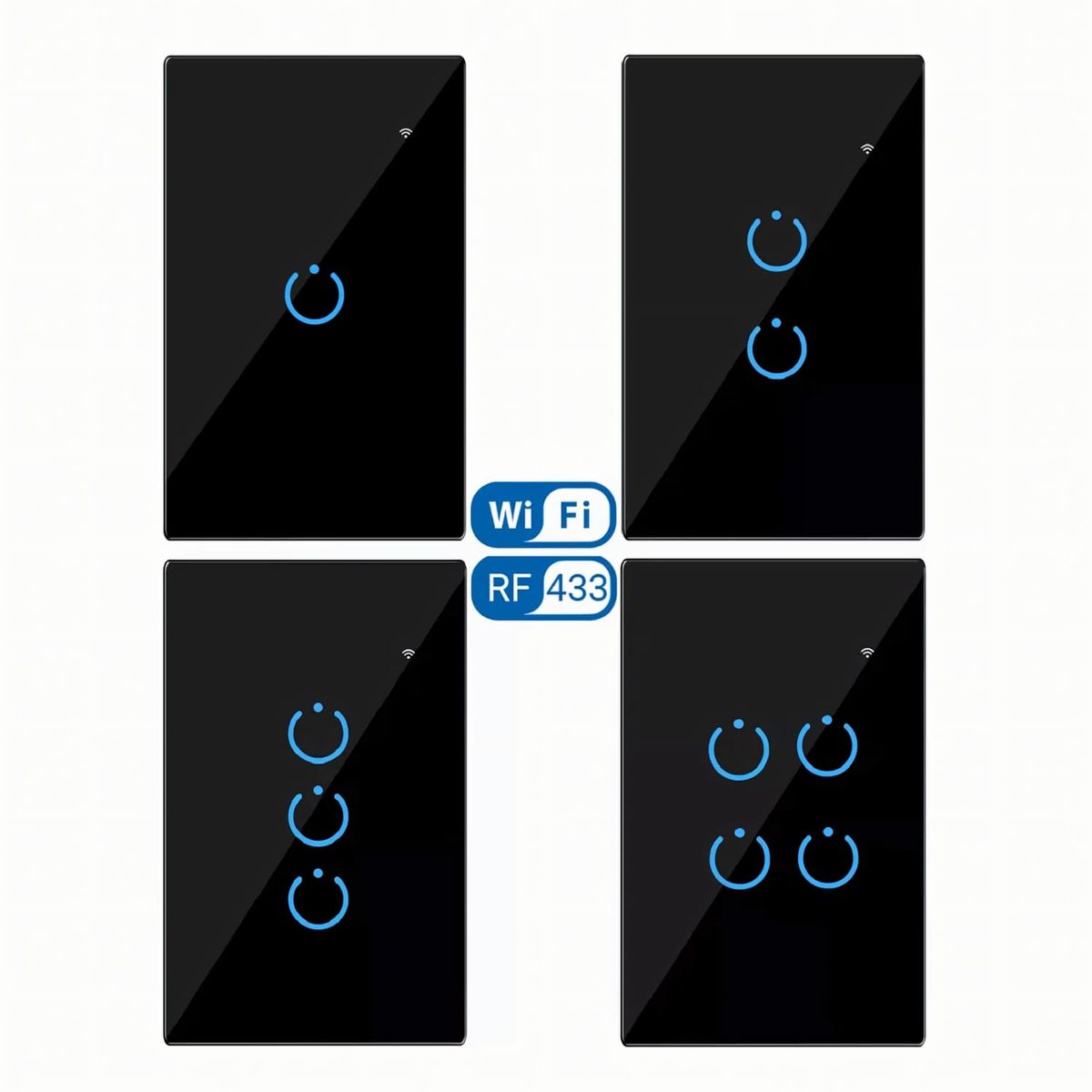 GENERICO - Interruptor Inteligente Universal Wifi Luz Smart Negro Alexa 3 Bandas