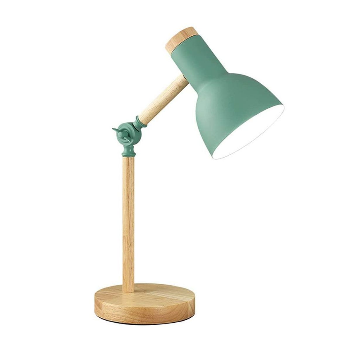 HOME NEAT - Lámpara de escritorio clásica luz de mesa ajustable madera verde