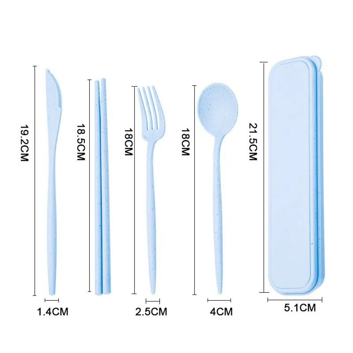 GENERICO - Set de Cubiertos de Camping - Celeste