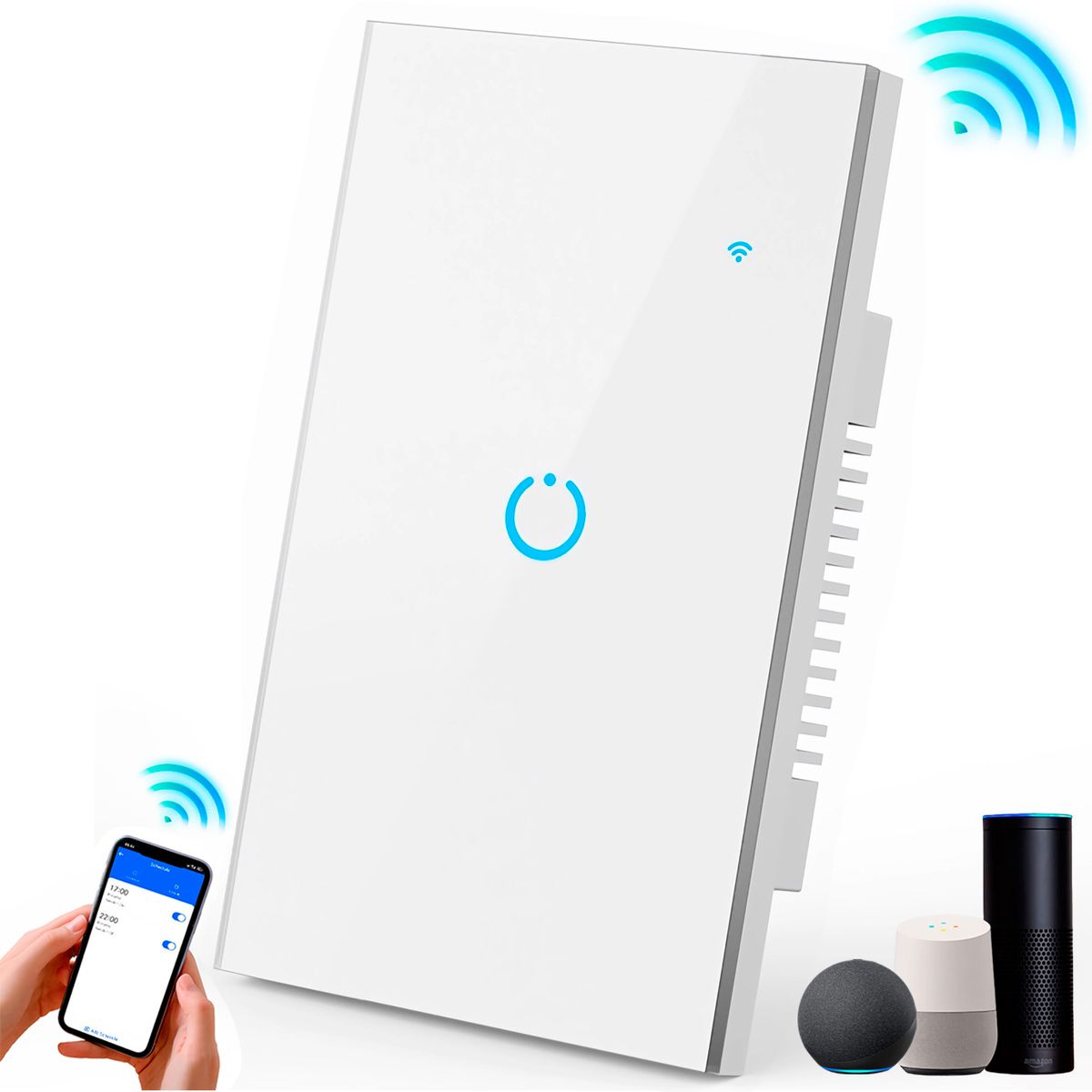 GENERICO - Interruptor Inteligente Universal Wifi Luz Smart Blanco Alexa 1 Banda