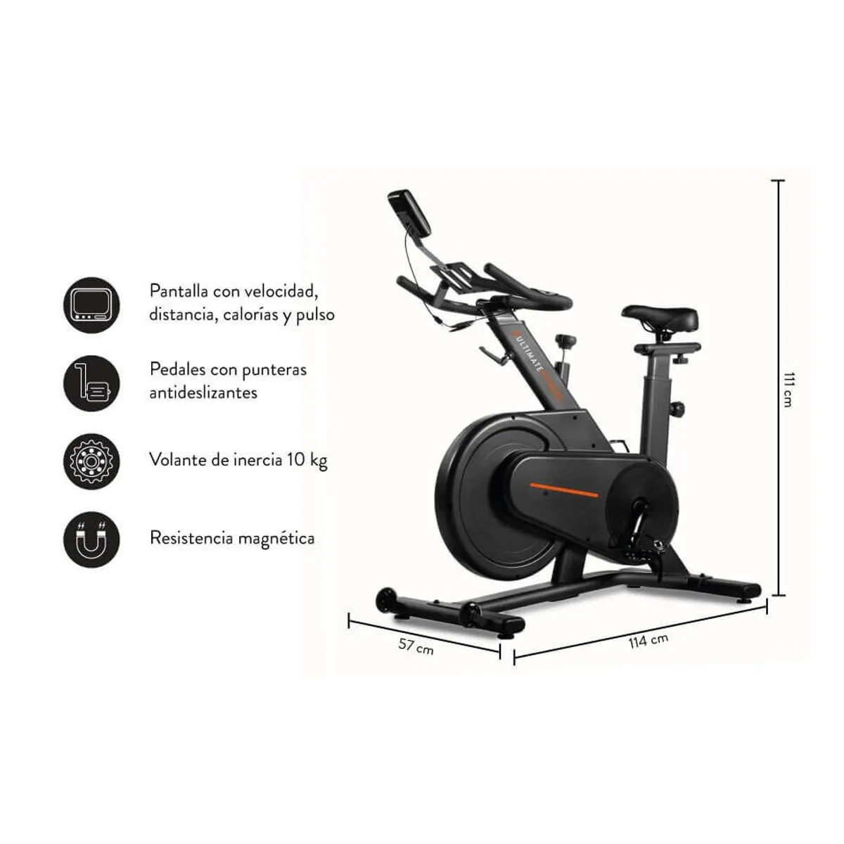 ULTIMATE FITNESS - Bicicleta Estática De Spinning Z610 Pro..