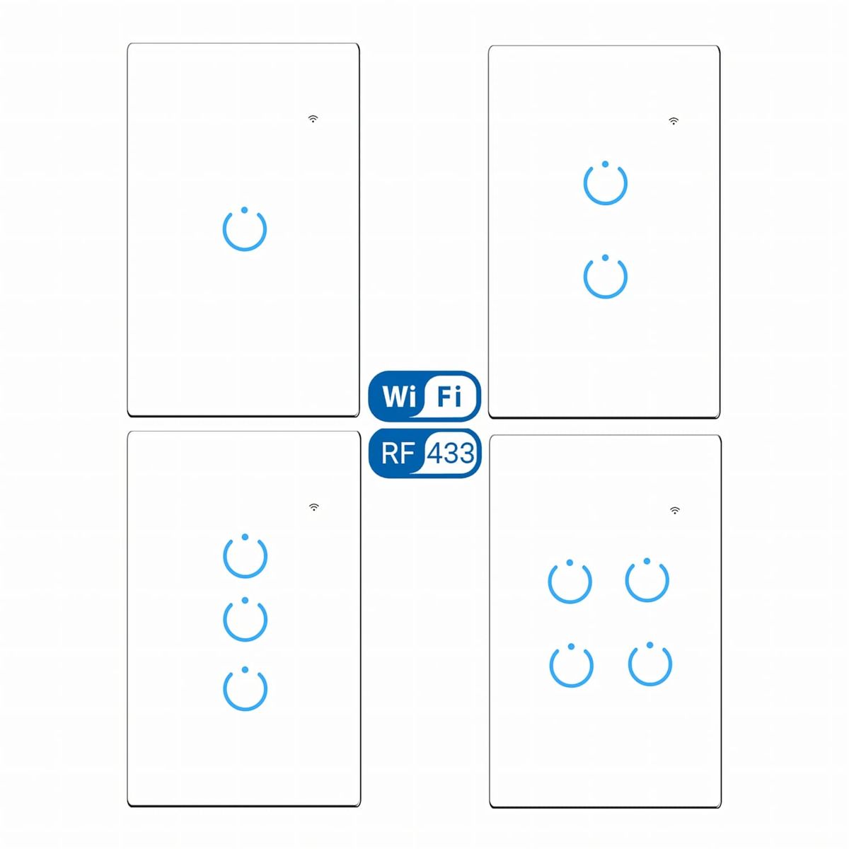 GENERICO - Interruptor Inteligente Universal Wifi Luz Smart Blanco Alexa 2 Bandas
