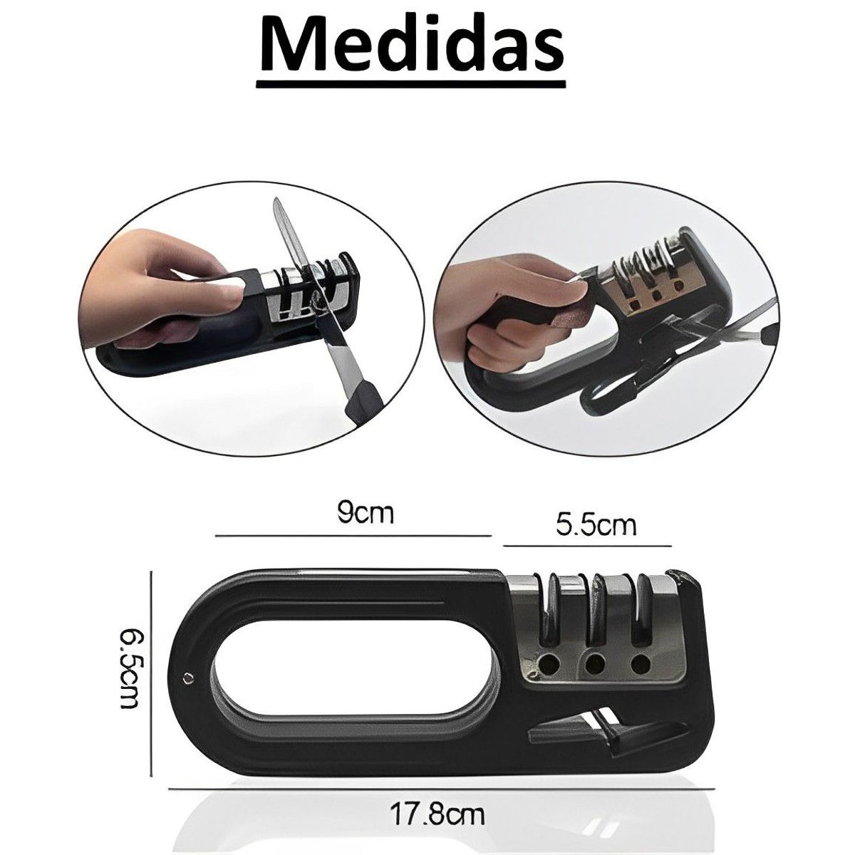 GENERICO - Afilador manual para cuchillos y tijeras