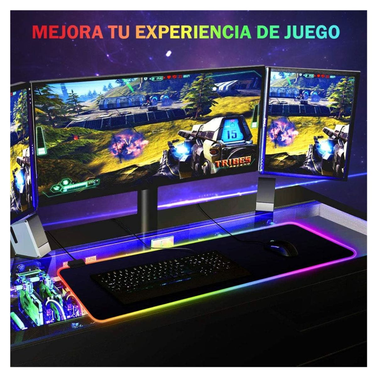 GENERICO - Mouse Pad Gamer Con Luces Gamer Rgb Retro Iluminada 30x80