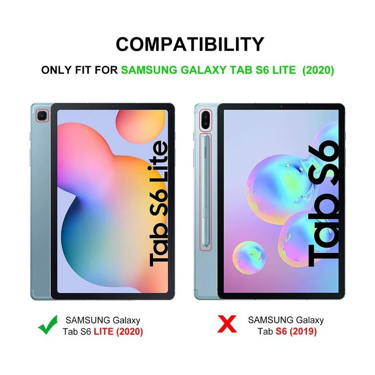 HOME NEAT - Funda teclado español ñ para galaxy tab s6 lite 10.4 sm-p610/p615