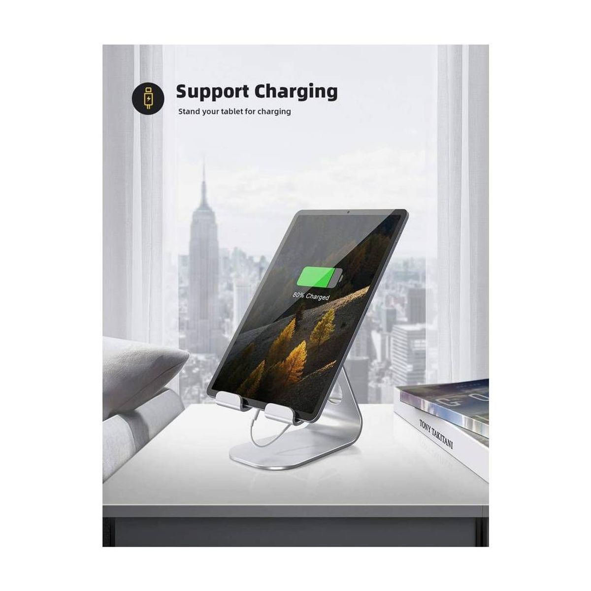 HOME NEAT - Soporte tablet ajustable para ipad samsung tab mediapad macbook plata