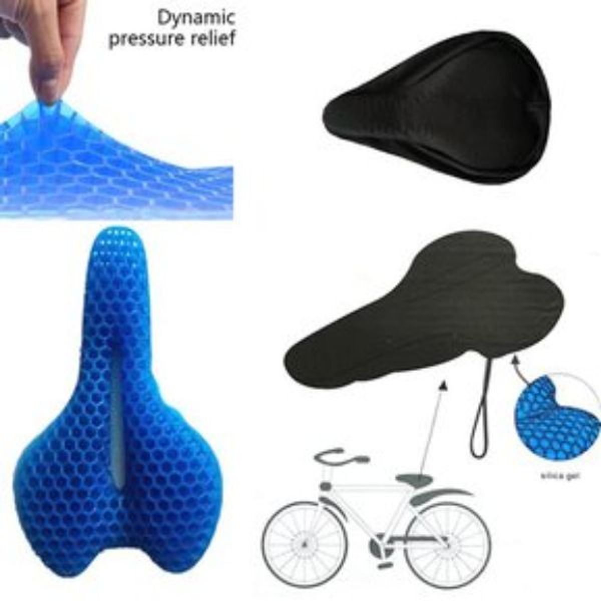 GENERICO - Cojín de asiento de bicicleta funda acolchada de gel