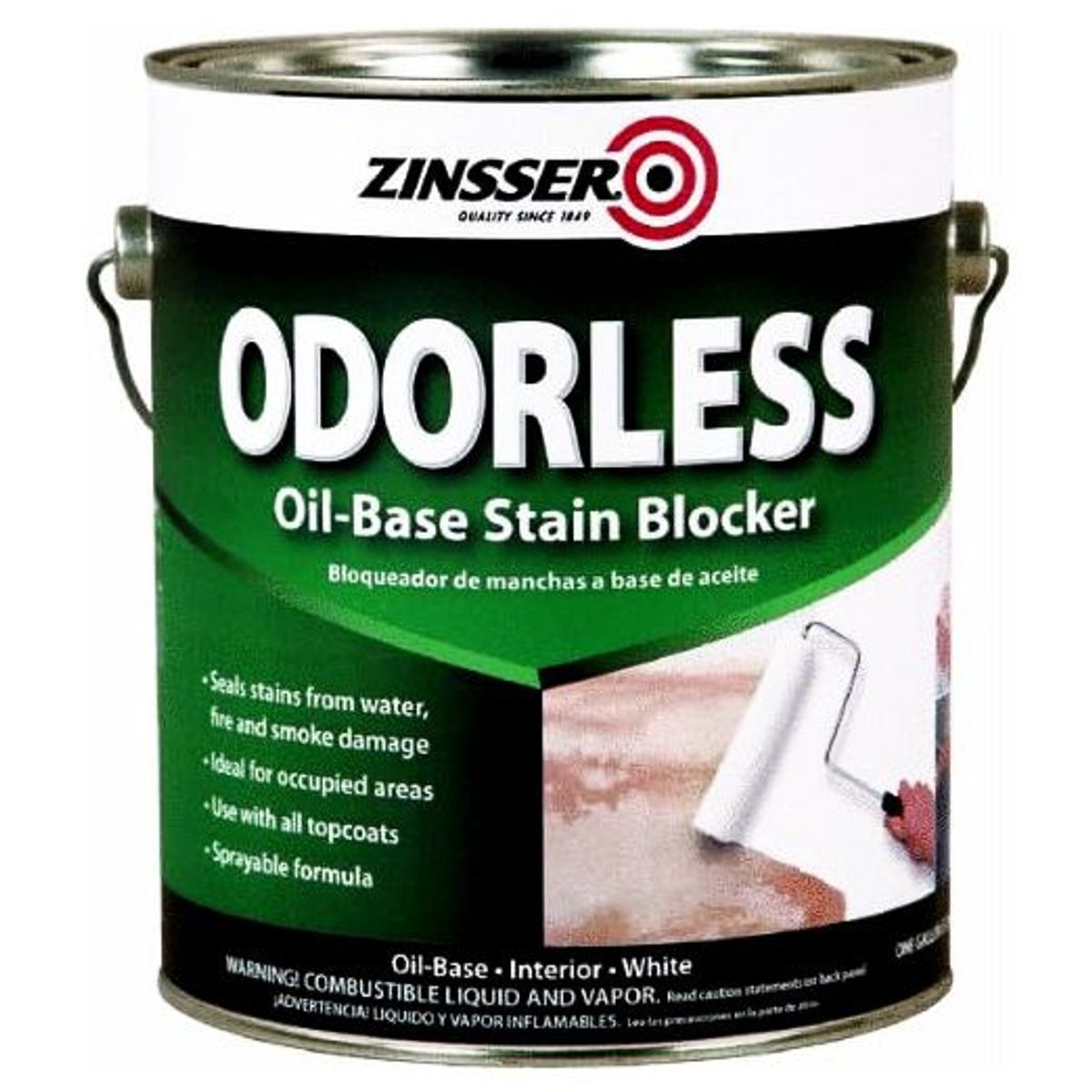 RUST OLEUM - ZINSSER ODORLESS BLOQUEADOR DE MANCHAS INODORO BLANCO 1 GALÓN