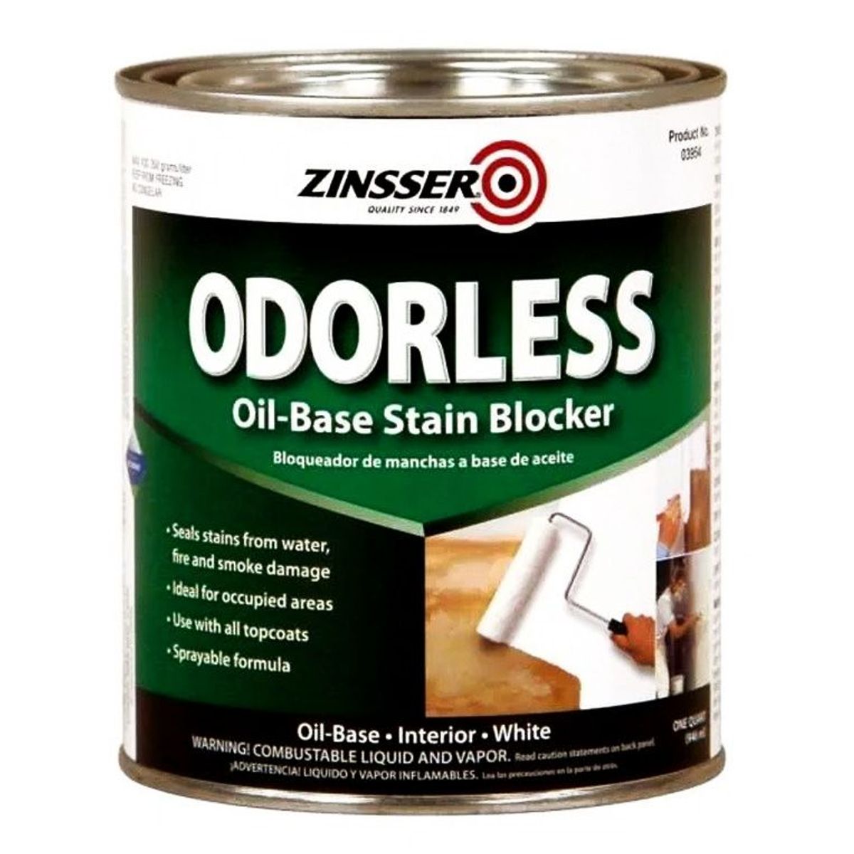 RUST OLEUM - ZINSSER ODORLESS BLOQUEADOR DE MANCHAS INODORO BLANCO 946 ML