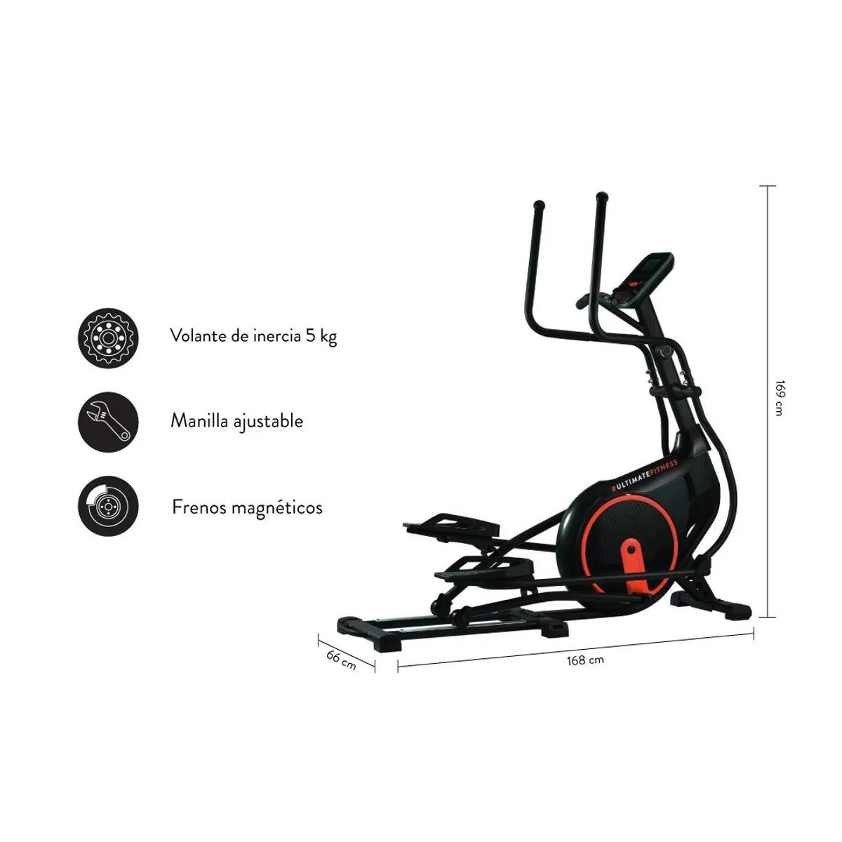 ULTIMATE FITNESS - Elíptica T800 Pro Magnética