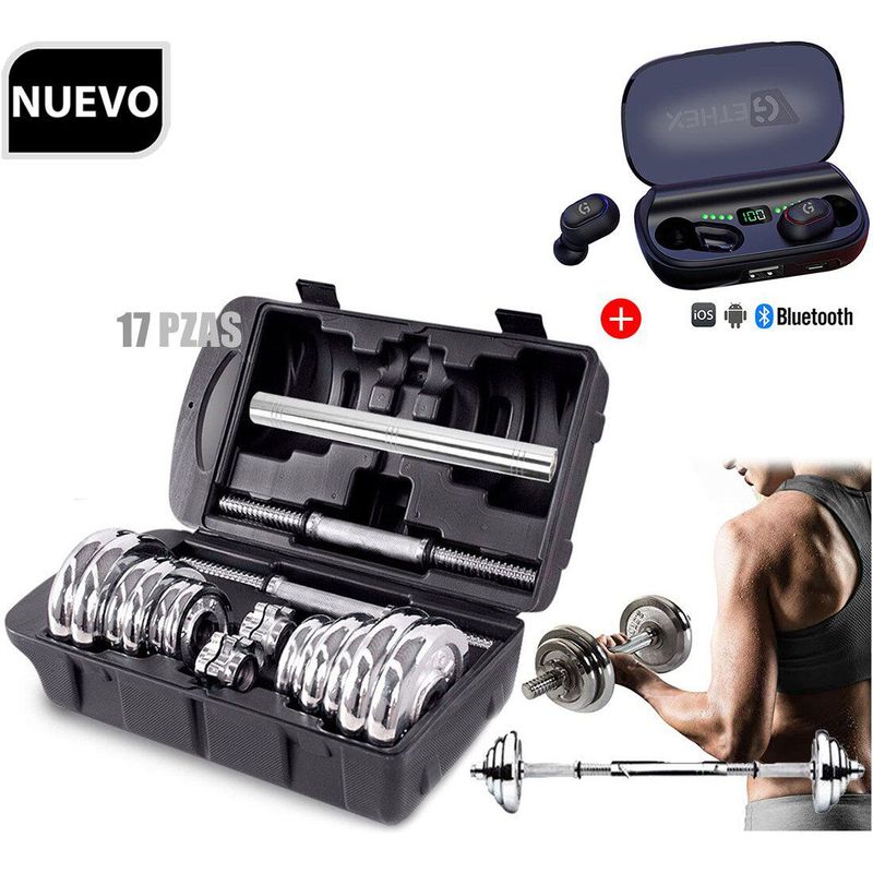 GETHEX - Audífonos JS2  Set de Pesas 20kg