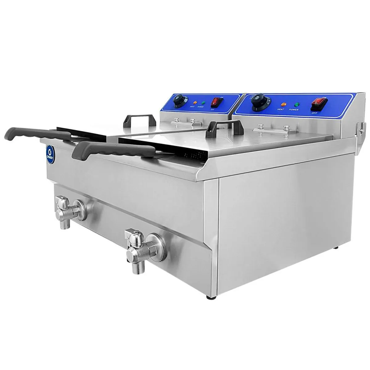 GRONDOY - Freidora Eléctrica de 2 pozas de 19 Lt GRONDOY