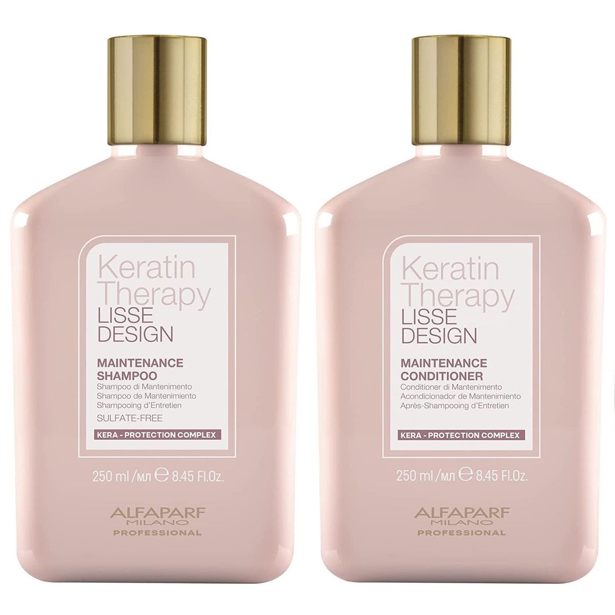 ALFAPARF MILANO - Shampoo Post Alisado Sin Sal + Acondicionador Alfaparf Keratin Therapy