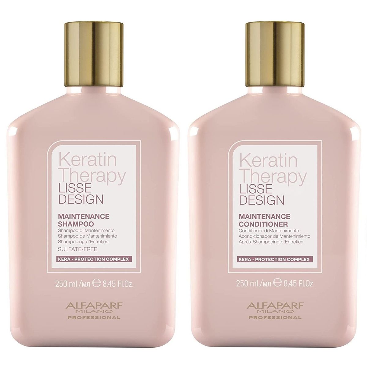 ALFAPARF MILANO - Shampoo Post Alisado Sin Sal + Acondicionador Alfaparf Keratin Therapy