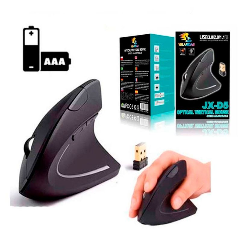 Mouse Vertical Ergonomico Raton Inalambrico USB DPI 3600