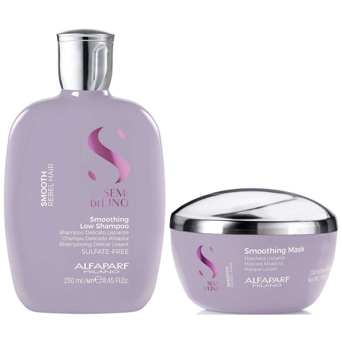 ALFAPARF MILANO - Shampoo Anti Frizz Sin Sal 250ml  Mascarilla Alfaparf Smooth