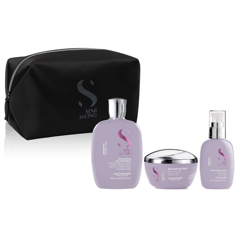 ALFAPARF MILANO - Shampoo Anti Frizz Sin Sal 250ml + Mascarilla + Crema Alfaparf Smooth
