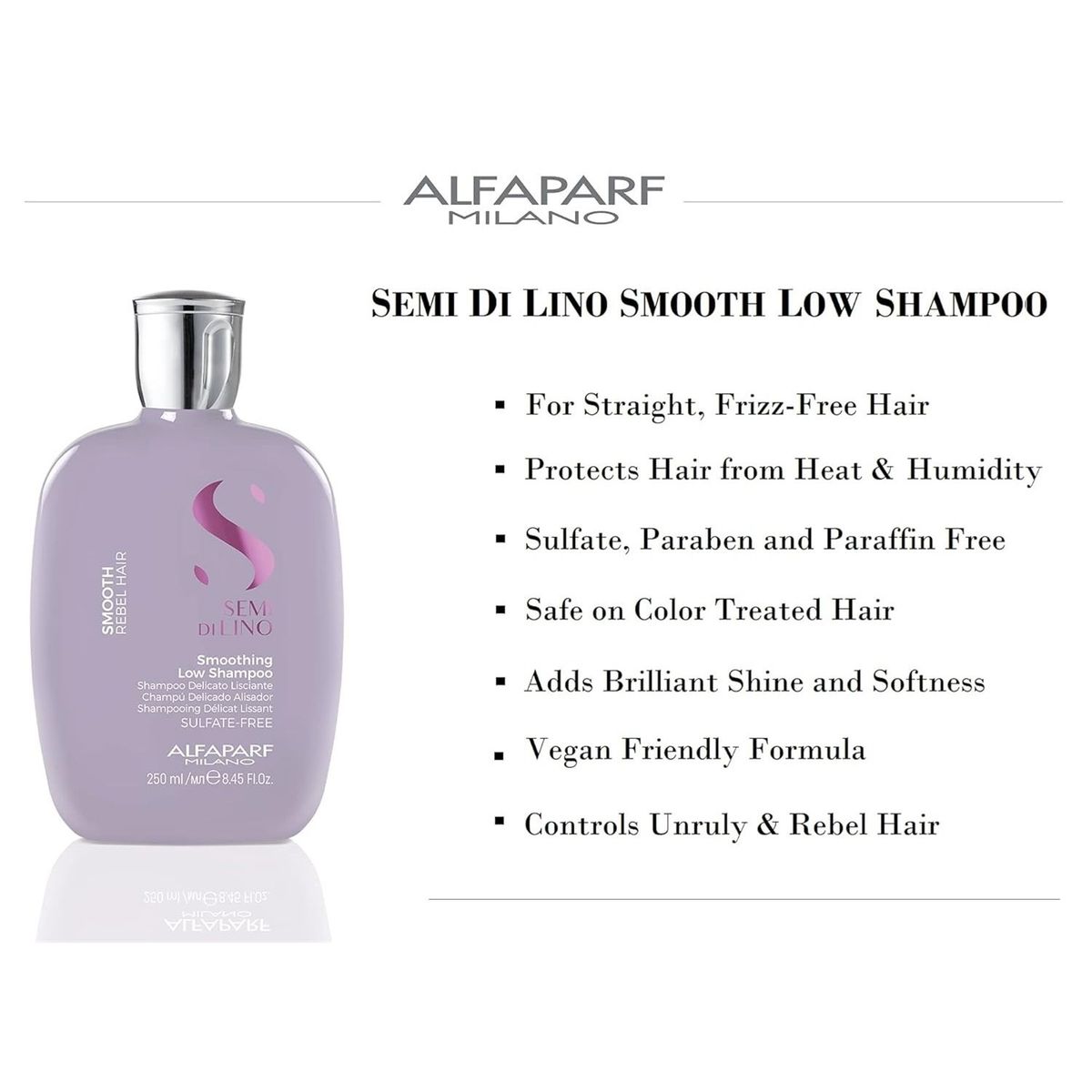 ALFAPARF MILANO - Shampoo Anti Frizz Sin Sal 250ml + Aceite Alfaparf Smooth