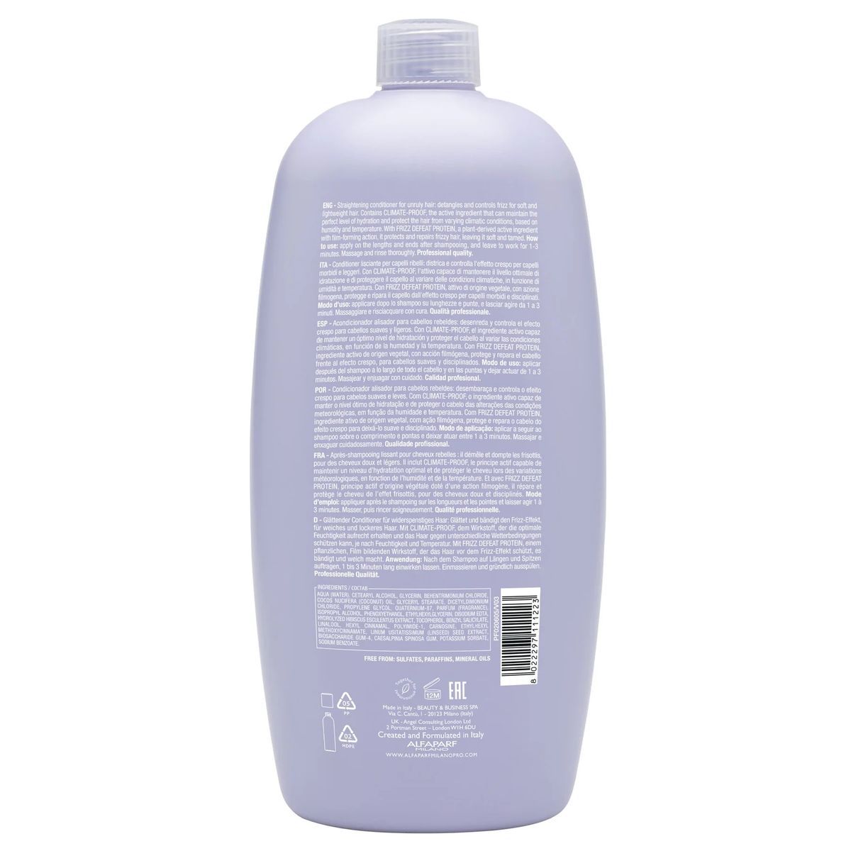 ALFAPARF MILANO - Shampoo Anti Frizz Sin Sal 1000ml + Crema Alfaparf Smooth