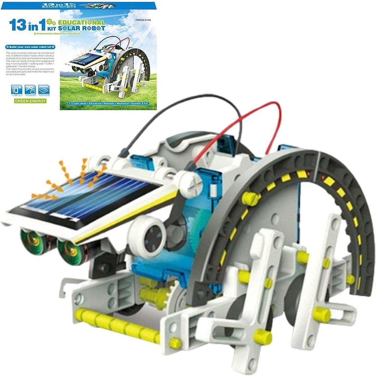 GENERICO - Kit de robot armable con energía solar 13 en 1